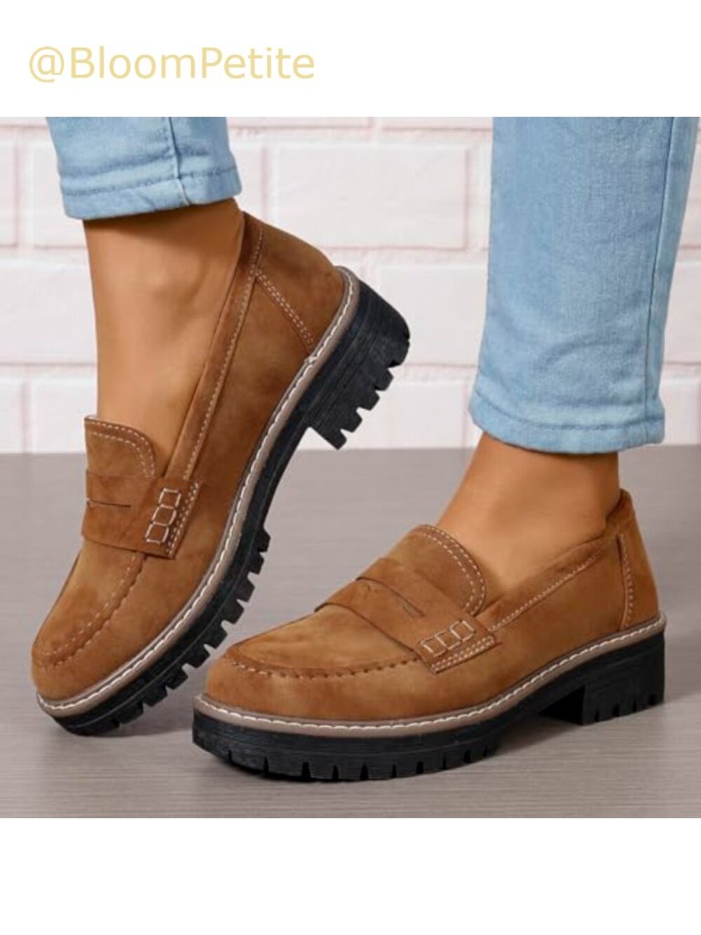 Platform Chunky Penny Loafers Slip-On Office Business Casual Shoes - Picture 4 of 6